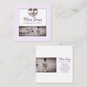 Der Mensch im Mond, essenzielle Öle Aromatherapie Quadratische Visitenkarte (Vorne/Hinten)