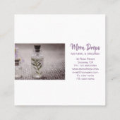 Der Mensch im Mond, essenzielle Öle Aromatherapie Quadratische Visitenkarte (Rückseite)