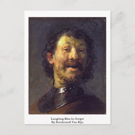 Der Mensch in Gorget durch Rembrandt Van Rijn lach Postkarte (Vorderseite)