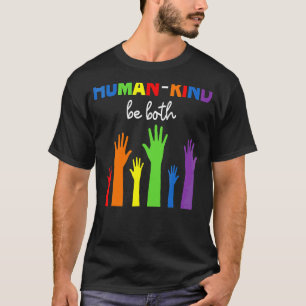 Der Mensch ist beides Hände farbiger Rainbow-LGBT- T-Shirt