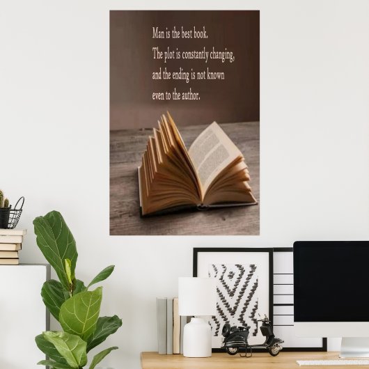 Der Mensch ist das beste Bücherposter Poster (Heimbüro)