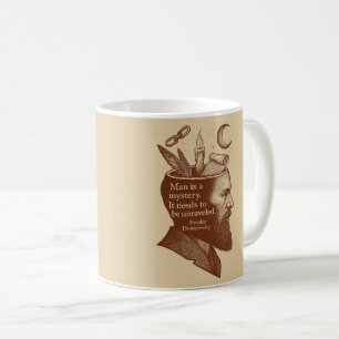 Der Mensch ist ein rätselhaftes Zitat von Dostojew Kaffeetasse