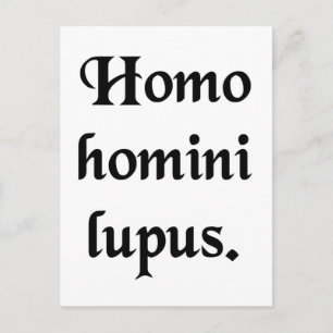 Der Mensch ist ein Wolf für den Menschen. Postkarte