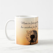 Der Mensch ist frei Voltaire Zitat Kaffeetasse (Links)