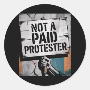 Der Mensch ist kein bezahlter Protester gegen den Runder Aufkleber