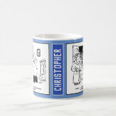 Der Mensch kehrt von Pub Quiz zur Nagging-Ehefrau  Kaffeetasse (Mittel)