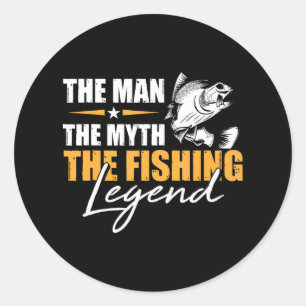 Der Mensch Myth Legend Angler Coole Fischer fische Runder Aufkleber