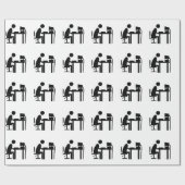 Der Mensch saß an einem Computer. Geschenkpapier (Flach)