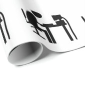 Der Mensch saß an einem Computer. Geschenkpapier (Rolleneckpunkt)