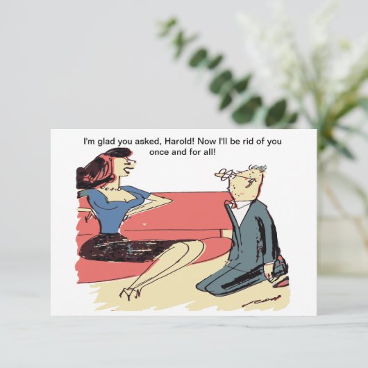 Der Mensch schlägt einer Frau vor, Unglaublich wit Save The Date (Stehend Vorderseite)