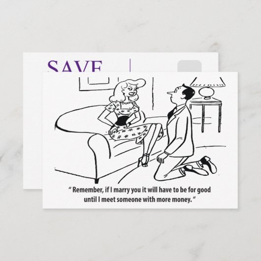 Der Mensch schlägt einer Goldfrau vor, Unglaublich Save The Date (Vorne/Hinten)