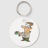 Der Mensch spart Geld für den Schlüsselanhänger (Vorderseite)