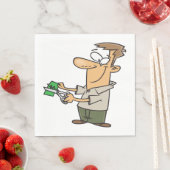 Der Mensch spart Geld Napkins Serviette (Beispiel)