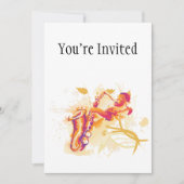 Der Mensch spielt Jazz Saxophon Wasserfarbe Stil Einladung (Vorderseite)