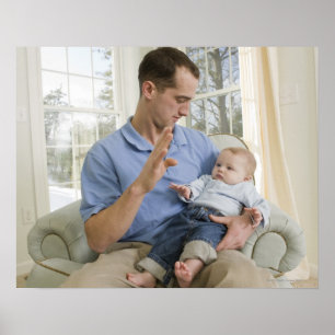 Der Mensch unterschreibt das Wort "B" auf amerikan Poster