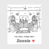 Der Mensch verdirbt seinen tropischen Fisch Aufkleber (Blatt)