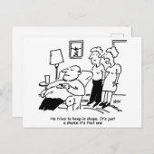 Der Mensch versucht, in Form Behalten. Funny Postkarte (Vorne/Hinten)