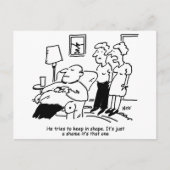 Der Mensch versucht, in Form Behalten. Funny Postkarte (Vorderseite)