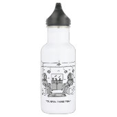 Der Mensch verwöhnt seinen tropischen Fisch - Der  Edelstahlflasche (Rechts)