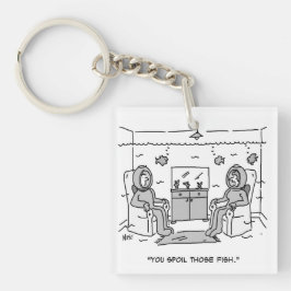 Der Mensch verwöhnt seinen tropischen Fisch - Der Schlüsselanhänger