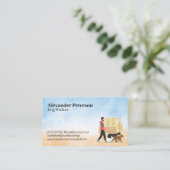 Der Mensch wandert mehrere Hunde im Park Visitenkarte (Stehend Vorderseite)