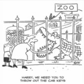 Der Mensch wurde von Krokodil-Cartoon verschluckt Aufkleber (Vorderseite)