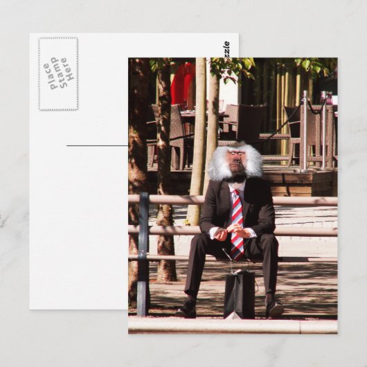 Der Menschenaffe Postkarte (Vorne/Hinten)