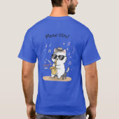 Der Meow-stro: Smooth Jazz Saxophon T-Shirt (Rückseite)