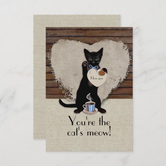 Der Meow-Valentinsgruß-Karte der Katze Einladung (Vorne/Hinten)
