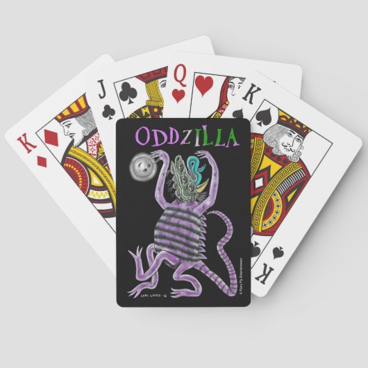 Der merkwürdige Schwanz von Oddzilla Spielkarten (Rückseite)