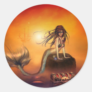 Der Mermaids-Schatz Runder Aufkleber