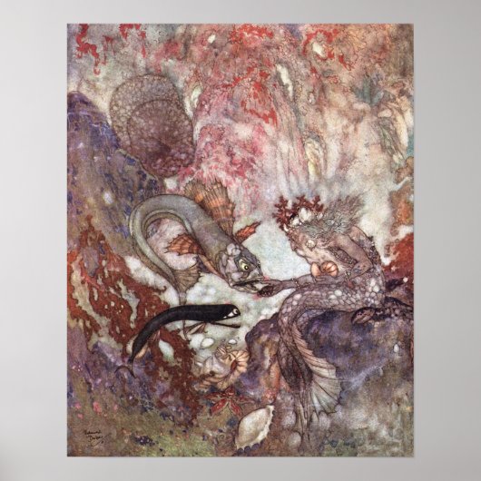 Der Merman King von Edmund Dulac Poster (Vorne)