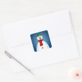 Der Merry Snowman auf einem Square Sticker (Umschlag)
