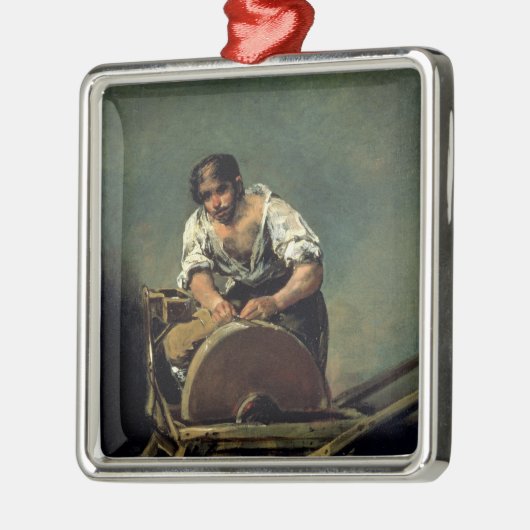 Der Messer-Schleifer, c.1808-12 Silbernes Ornament (Links)