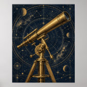 Der Messingteleskop-Kunstprint Poster (Vorne)