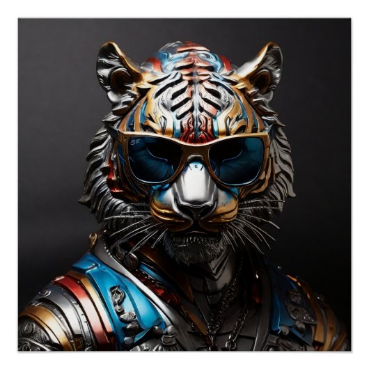 der metallische Tiger Poster (Vorderseite)