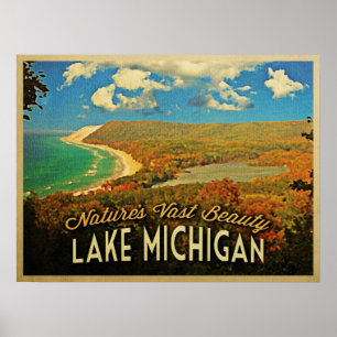 Der Michigansee Vintag Poster