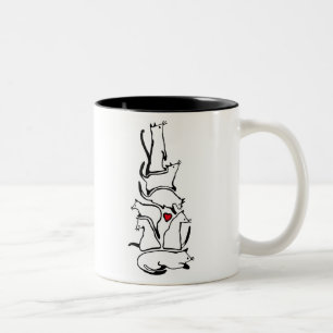 Der Miezekatze-Stapel Zweifarbige Tasse