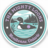 Der Mighty Loons Türkis Aufkleber (Vorderseite)