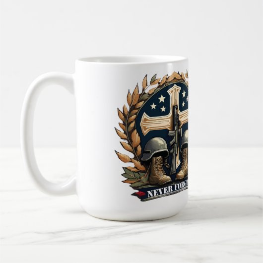 Der Militärdienst der Vereinigten Staaten vergisst Kaffeetasse (Links)