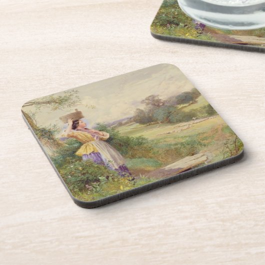 Der Milkmaid, 1860 Untersetzer (Linke Seite)