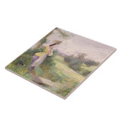 Der Milkmaid, 1860 (w/c auf Papier) Fliese (Seite)