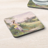 Der Milkmaid, 1860 (w/c auf Papier) Getränkeuntersetzer (Linke Seite)