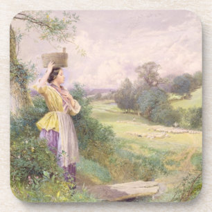 Der Milkmaid, 1860 (w/c auf Papier) Getränkeuntersetzer