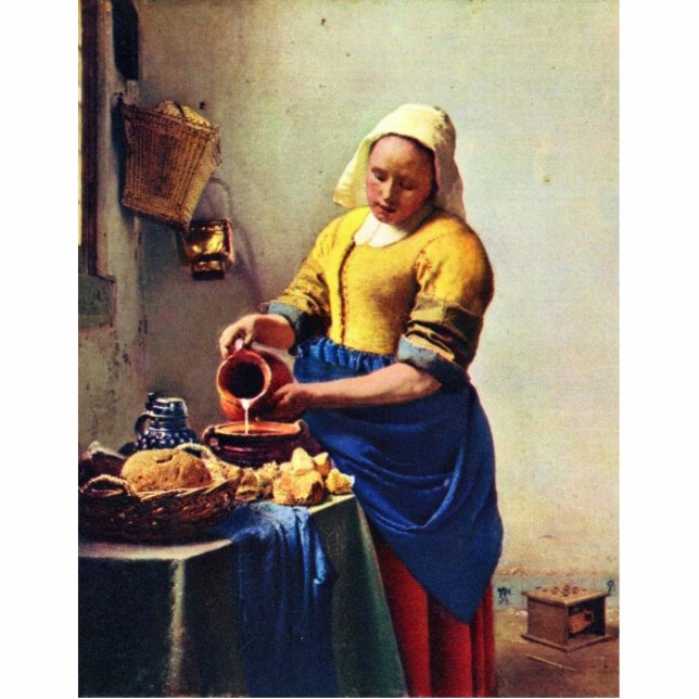 Der Milkmaid [1]. Durch Johannes Vermeer Freistehende Fotoskulptur (Vorne)