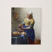 Der Milkmaid, c.1658-60 (Öl auf Leinwand) Puzzle (Vertikal)