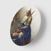 Der Milkmaid, c.1658-60 (Öl auf Leinwand) Runde Wanduhr (Winkel)