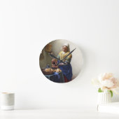 Der Milkmaid, c.1658-60 (Öl auf Leinwand) Runde Wanduhr (Zuhause)