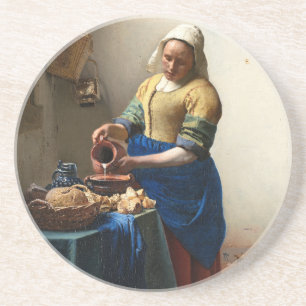 Der Milkmaid, Jan. Vermeer Sandstein Untersetzer