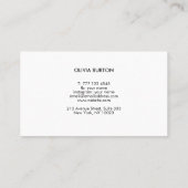 Der minimalistische Stil der Visitenkarte. Visitenkarte (Rückseite)